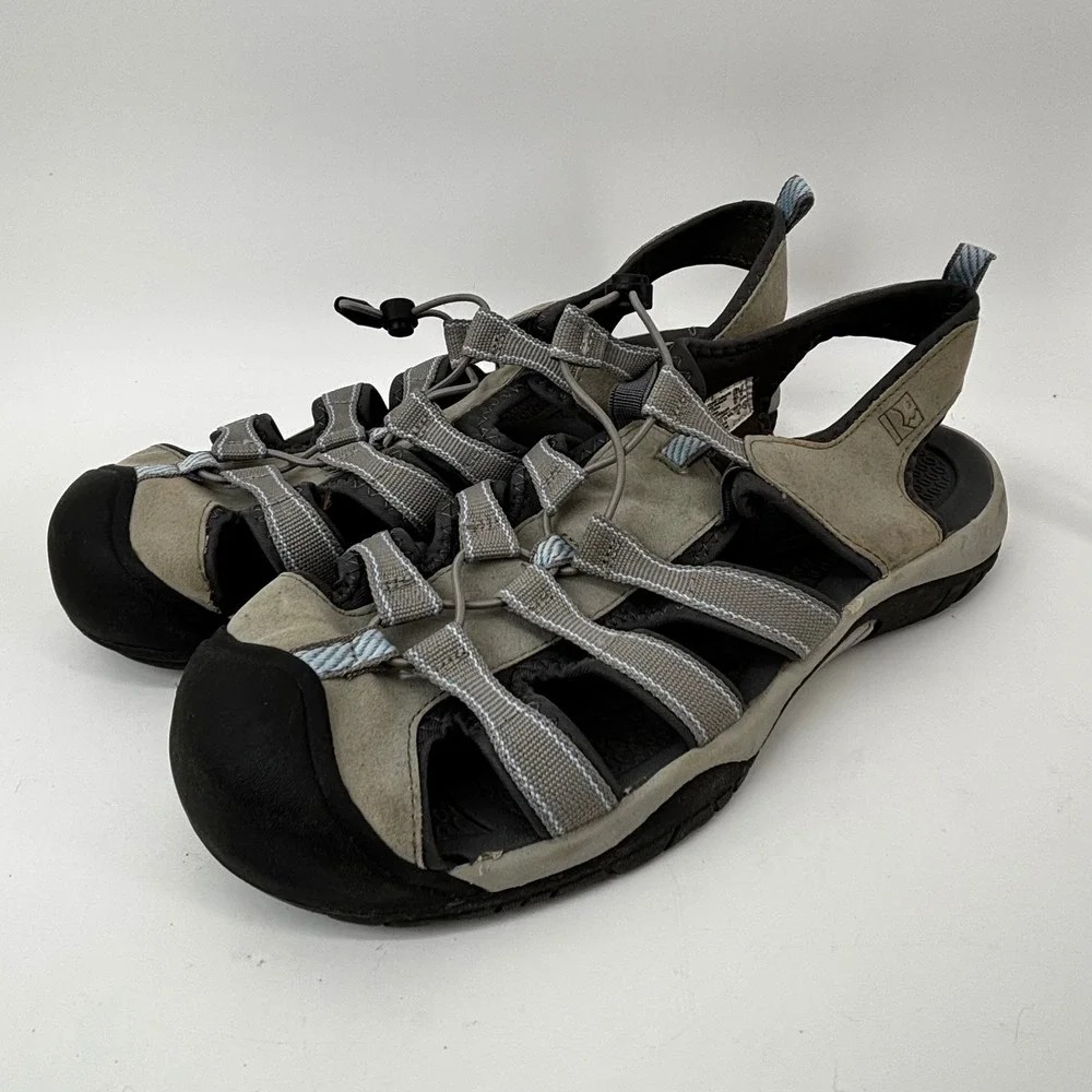 Rugged Outback Mens Closed Toe Hiking Sandals Brown Gray Bungee Size 12